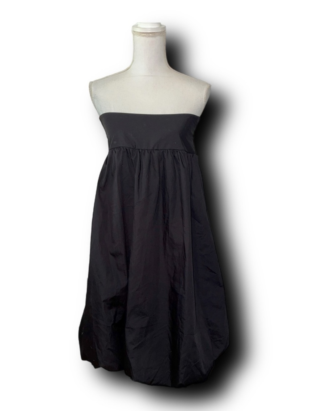 Good Luck Gem Strapless Bubble Hem Cotton Blend Midi Dress